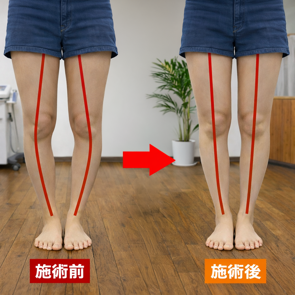 施術前後のビフォーアフター O脚矯正